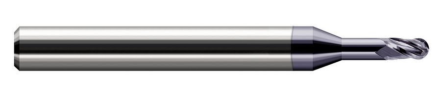 Picture of Harvey Tool 844431-C3 .031 Ball Carbide Stb FL 4x RCH EM, AlTiN End Mill Standard Flute Standard Helix Carbide AlTiN Single End Ball NoseBall